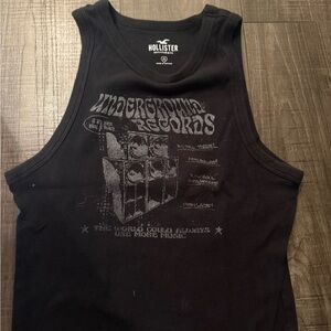 Hollister Black Underground Records Tank Top